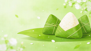 清新风端午粽子插画