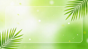 清新绿调棕榈叶背景图