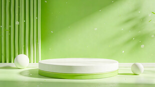 绿色简约产品展示台