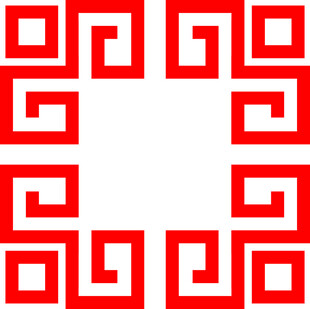 中式红框图案