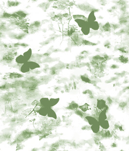 水墨风绿叶蝴蝶背景图