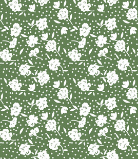 绿色底白色小花图案背景