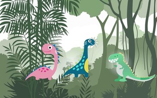 丛林中的多彩恐龙