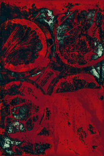 抽象红色纹理艺术画面