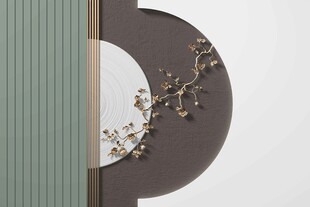 中式格栅背景墙