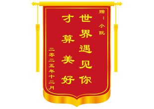 感谢遇见您才美好锦旗模版