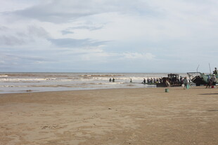 海边沙滩上的热闹景象