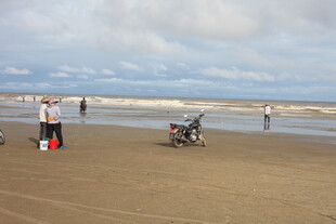 沙滩上的休闲人群与风景