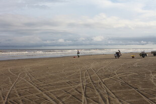 海边沙滩上的休闲场景