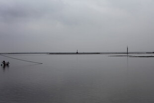 海边漫步的静谧景象