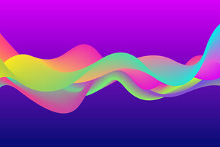 多彩渐变波浪抽象背景图