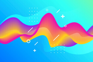 动感渐变波浪抽象背景图