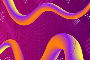 炫彩渐变波浪抽象背景图