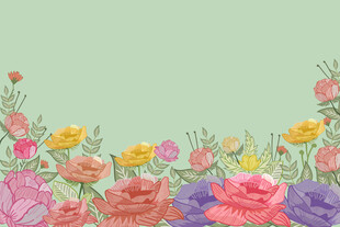 缤纷花卉装饰边框