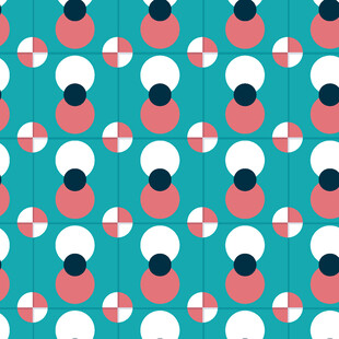 蓝底几何图案无缝背景图