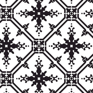 黑白几何雪花图案纹理