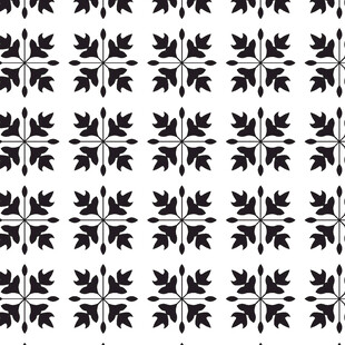 黑白几何植物图案纹理