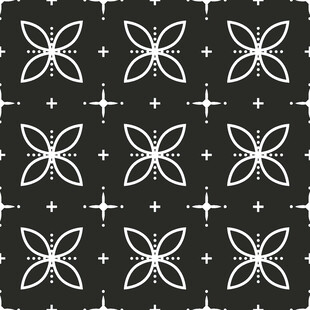 黑白蝴蝶星星几何图案