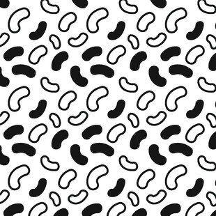 黑白豆形图案无缝背景