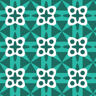 几何图案背景的白色装饰元素