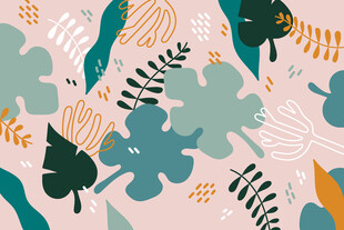 清新植物图案背景