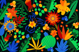 绚丽多彩的花卉图案世界