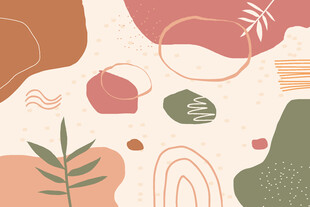 抽象几何植物图案背景