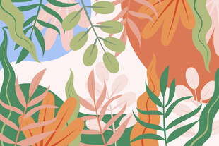 热带植物插画背景图