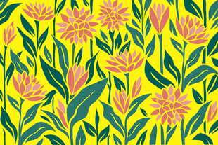 黄色花卉图案背景设计