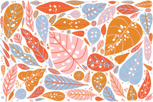 多彩秋叶图案背景设计