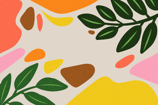 多彩植物图案背景设计