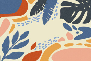 抽象热带植物图案设计