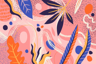 梦幻花卉抽象图案背景