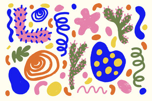 多彩抽象图案装饰元素