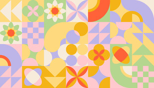 多彩几何图案装饰背景图