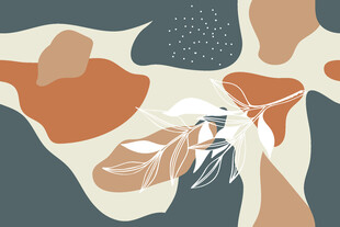 抽象风格的飞鸟与自然景观