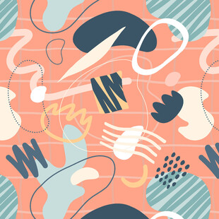 抽象几何风格餐具图案设计