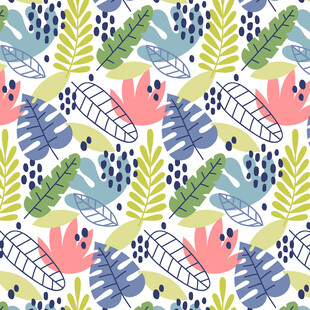 热带植物花卉图案背景