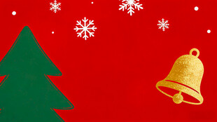 红色背景圣诞元素装饰图