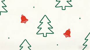 圣诞风小树与红帽图案