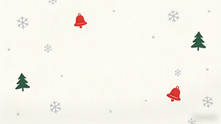 圣诞雪花铃铛树木背景图