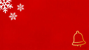 红色圣诞背景与铃铛雪花
