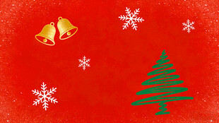 红色背景圣诞装饰元素