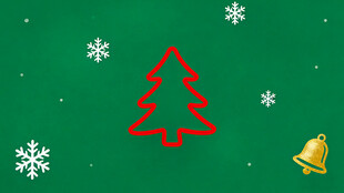 绿色背景的圣诞元素图案