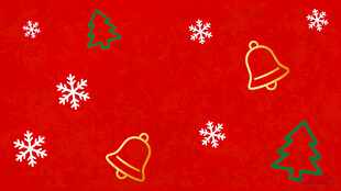 红色圣诞元素背景图