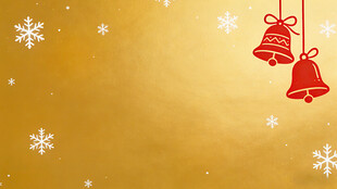 金色背景上的圣诞铃铛