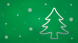 绿色背景的简约圣诞树