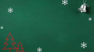 绿色背景上的圣诞装饰元素