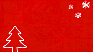 红色背景上的简约圣诞树