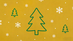 黄色背景圣诞树图案